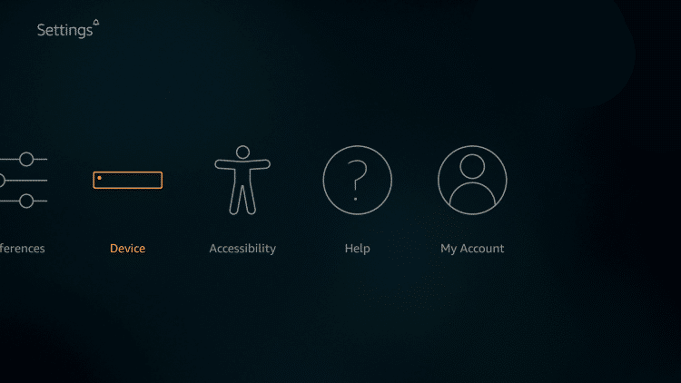 Select Device from the Settings menu.